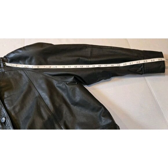 Pelle New York Milano Leather Jacket Size Medium Mens Vintage Button Up EUC - Picture 6 of 8